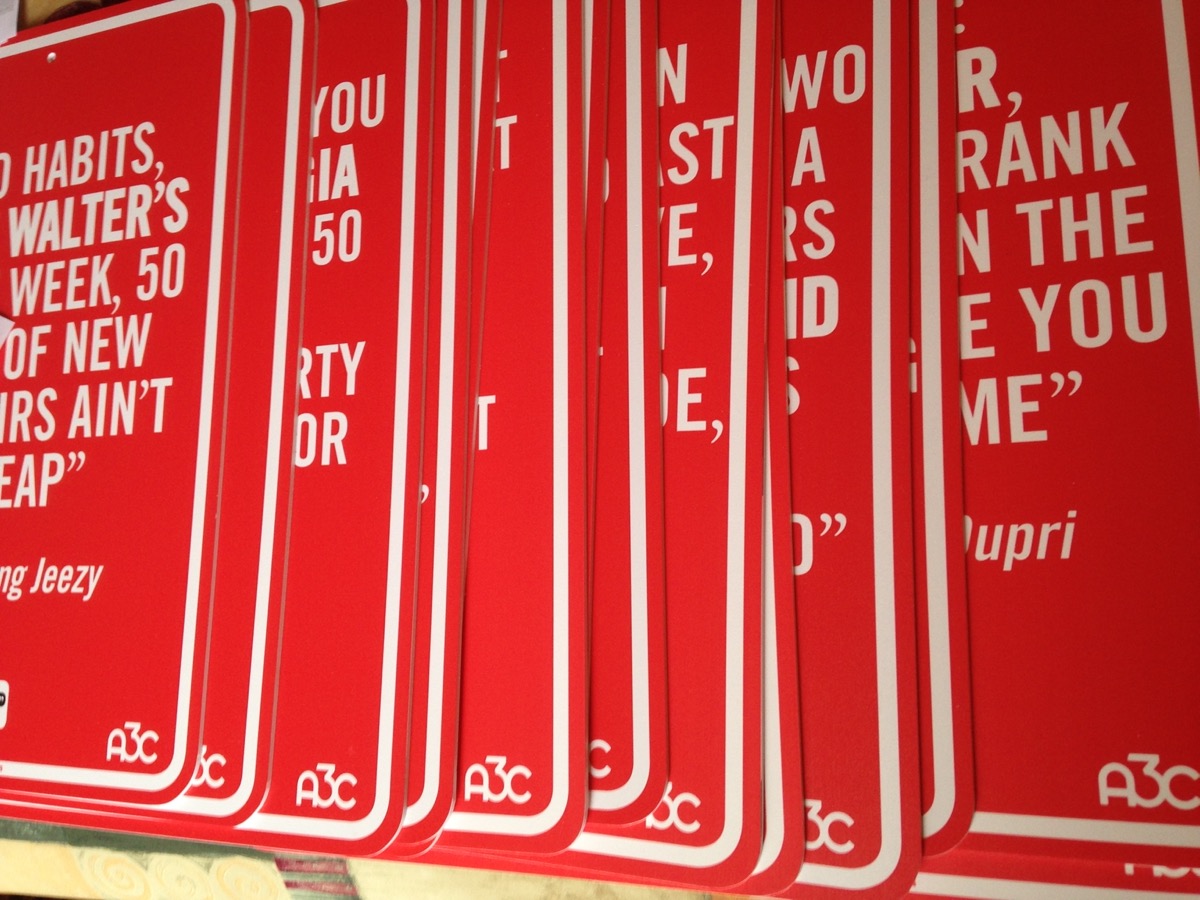 The Rap Quotes ATL sign collection